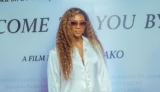 Genevieve Nnaji Wears A Slouchy White Shirt and Matching Pants on the Red Carpet
