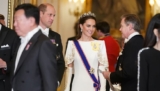 Princess Kate Opted For Sleek Elegance in an Embroidered Gown and the Queen Mother’s Tiara