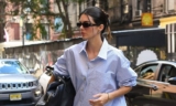 Kendall Jenner Gave a Chic Twist to the Pantless Trend With a Breezy Pinstripe Shirt