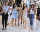 Kim Kardashian Slinked Around In A Slip Dress With Her Girl Squad