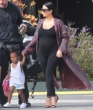 Kim Kardashian Breaks Maternity Fashion Rules in Catsuit and Five Inch Heels