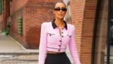 Kim Kardashian Means Business in a Little Pink Chanel Jacket and Leggings