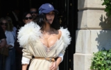 Kim Kardashian Wearing a Feathery Coat Like a Dress is a Whole Fashion Girl Vibe