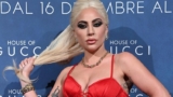 Lady Gaga Brought Red to the Red Carpet in Versace at House of Gucci Milan Premiere