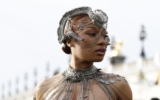 Megan Thee Stallion Arrived Gaurav Gupta Paris Couture Week Show in Chakric-Inspired Chain Gown