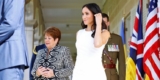 Meghan Markle Wore A Glingy White Dress After Announcing Her First Pregnancy
