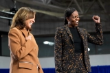 Michelle Obama Looks Clean-Cut in a Leopard Print Pantsuit