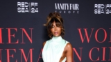 Naomi Campbell Stunned in a Teal Satin Gown in Cannes