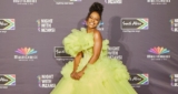 Nomzamo Mbatha Shines Bright In Lime Green Ball Gown At Dubai Expo 2020