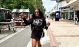 Ini Edo Walks The Street With Her 2-Year-Old Daughter in Matching Outfits