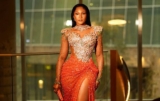 Osas Ighodaro Dazzles in a Shimmering Gold Dress at the “3 Cold Dishes” Premiere