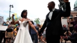 Newlyweds Couple Joins The Black Lives Matter Protest In Their Wedding Dress