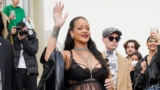 Rihanna Wears A See-Through Dress To Attend Dior’s Paris Fashion Week Show