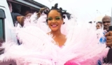 Rihanna Arrived The Crop Over Festival In Barbados Like A Real-Life Queen Of Feathered Dress