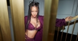 Rihanna Oozes Glamour in a Purple Savage X Fenty Lace Lingerie