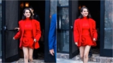 Selena Gomez Embraces Head-to-Toe Red in a Minidress, Blazer, and High Heels