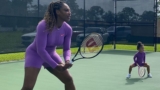 Serena Williams Twins With Toddler Daughter Olympia In Purple Bodysuits