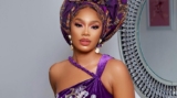 Sharon Ooja Channeled The African Queen In A Purple Aso-Ebi For ‘Ghost and the Tout’ Premiere