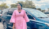 Stephanie Linus Wears A Baby Pink Dress For Olu of Warri’s Coronation Thanksgiving