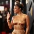 Ayra Starr Bared Her Washboard Abs in a Bizarre Blue Dress at the 2024 Grammys