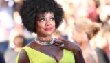 Voila Davis Shone Bright in Neon Green Gown at Cannes